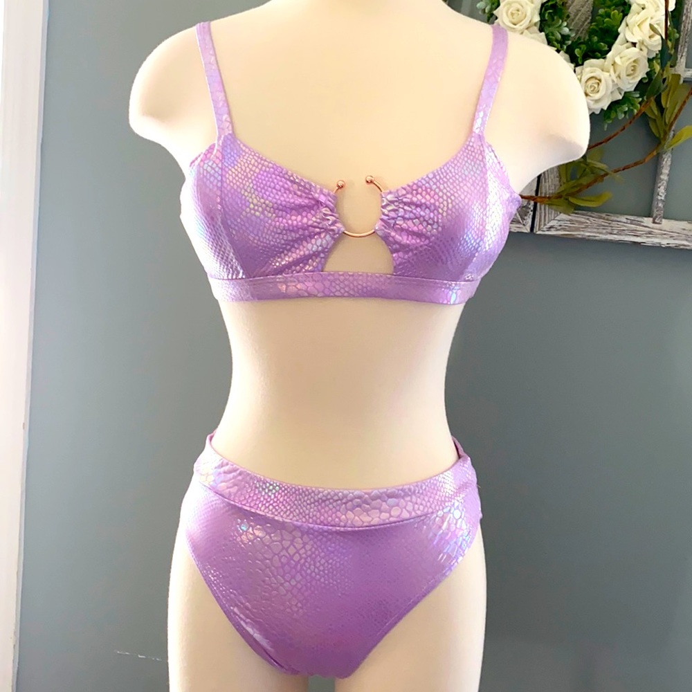EJsoyo  Bikini Set Purple Size M